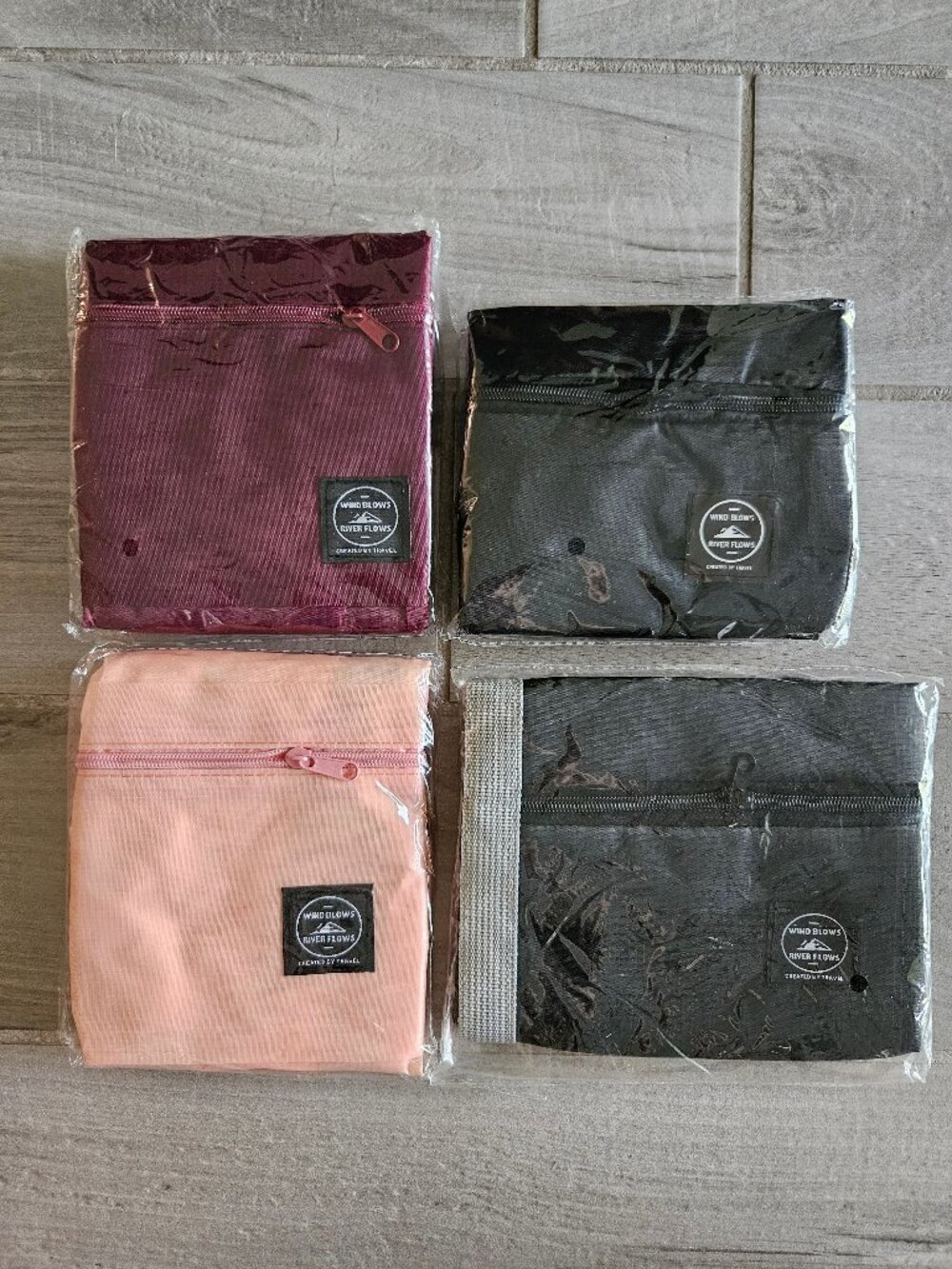 NEW Wind Blows River Flows Packable Travel Bags Lot 4 Foldable Duffel Tote